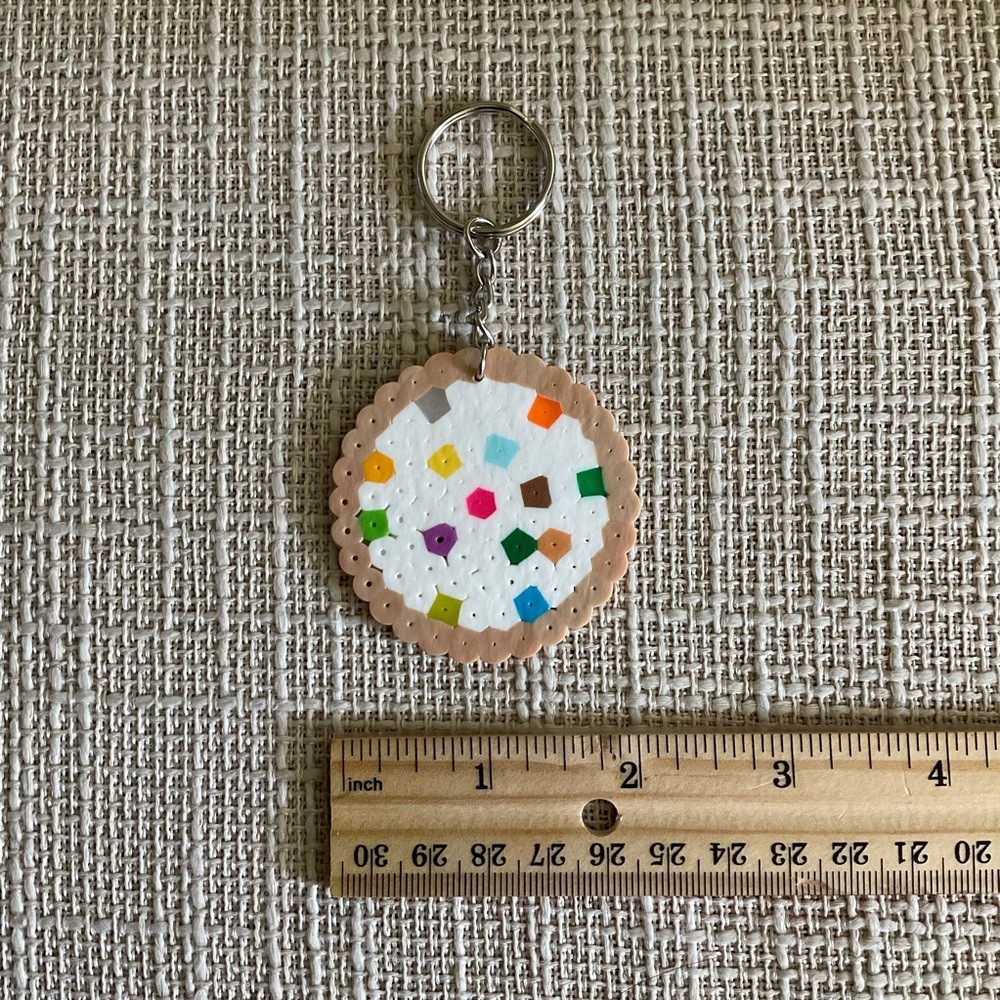 Handmade Cookie Perler Bead Keychains - Picture 10 of 11